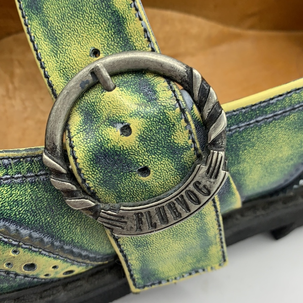 John Fluevog Acid Green Mary Jane Shoes Size 11 - Picture 8 of 13